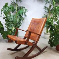 vintage tuigleren schommelstoel Peru Ecuador safari stijl