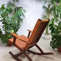 vintage midcentury design rockingchair leather Ecuador