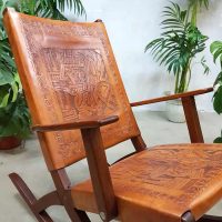 vintage retro schommelstoel rockingchair rocking chair Ecuador leather chair bohemian style