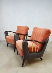 Midcentury modern armchairs Art deco lounge fauteuils fifties