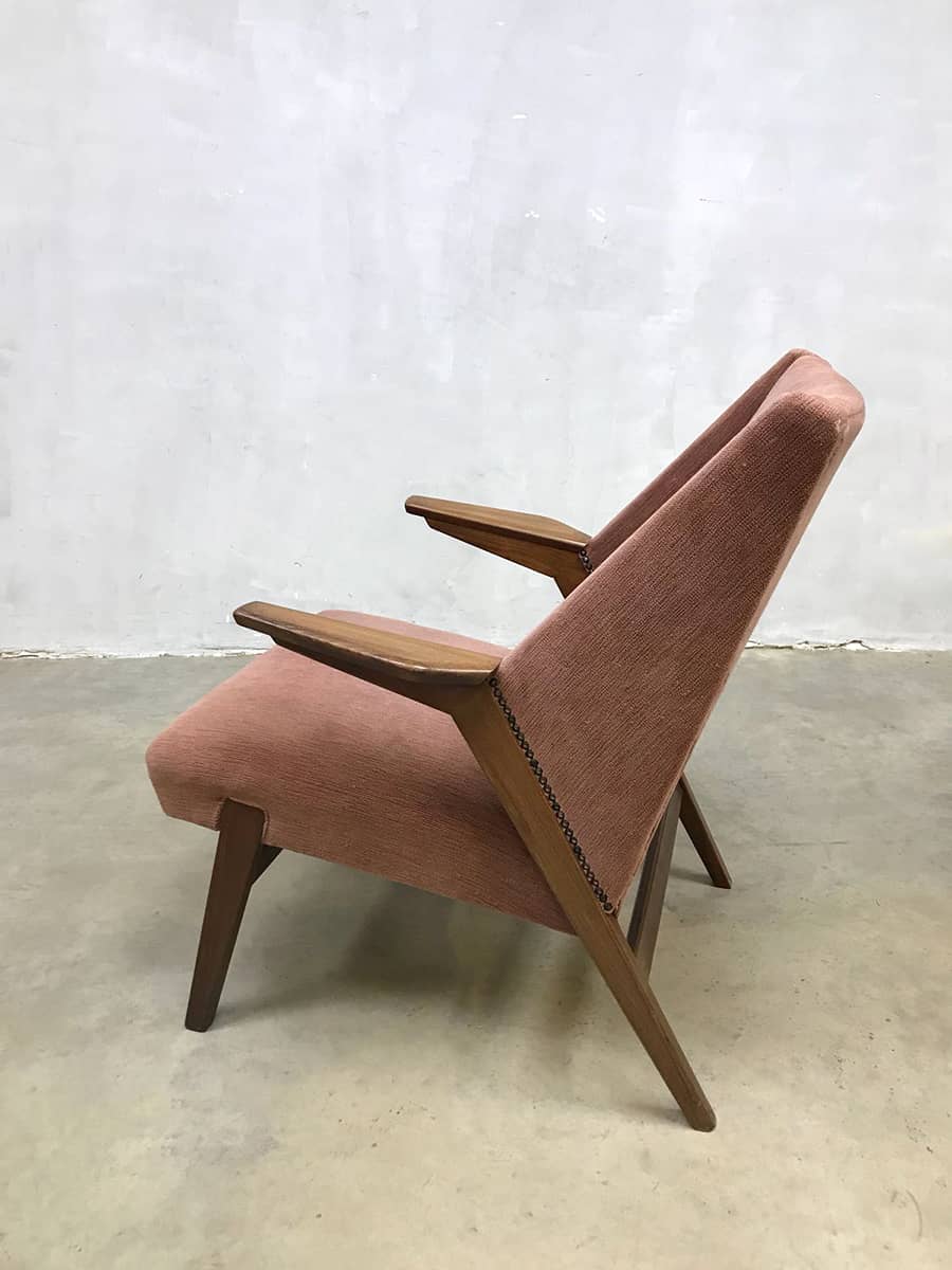 toelage Binnen Uitbeelding Midcentury modern arm chair vintage design lounge fauteuil 'dusty pink' |  Bestwelhip