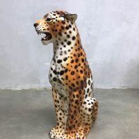 vintage keramische cheetah beeld tijger luxe hollywood regency