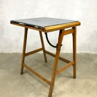 vintage drawing table industrial design school table industrieel robuust tekentafel