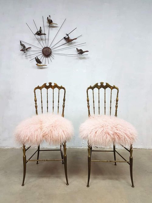 Midcentury modern brass chairs stoel eetkamerstoel Chiavari Italian design