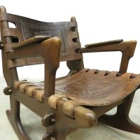 Vintage design Ecuador rocking chair schommelstoel Angel Pazmino