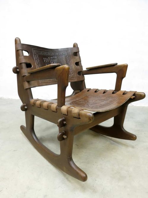 Vintage design Ecuador rocking chair schommelstoel Angel Pazmino