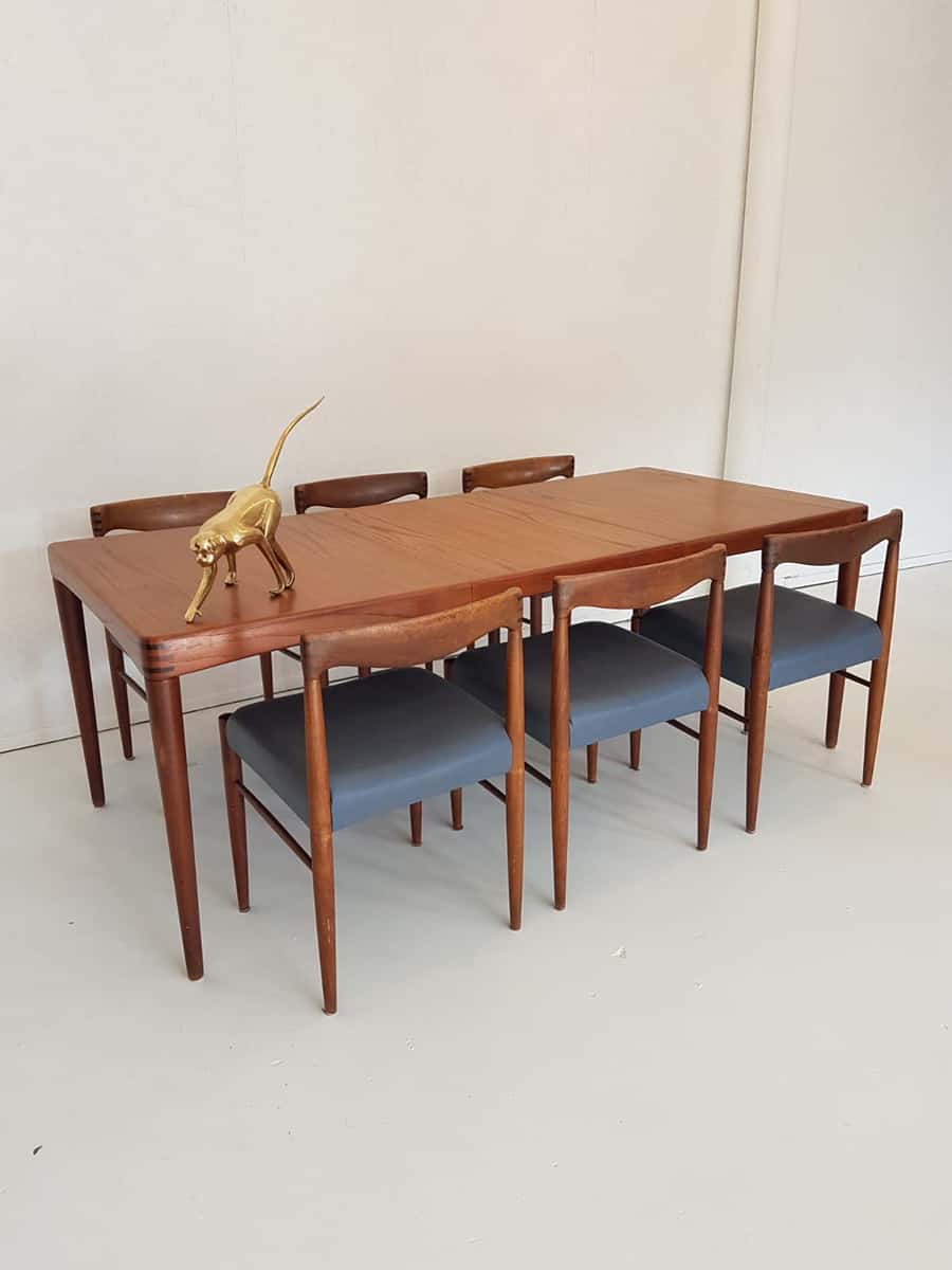 Verliefd Sloppenwijk harpoen Vintage Danish design dining set Bramin Deense eetkamerstoelen & tafel |  Bestwelhip
