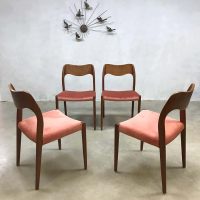 vintage Deens design eetkamerstoelen stoel dinner chairs Moller model 71 Danish