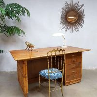 Vintage bamboo office desk bamboe bureau Tiki style