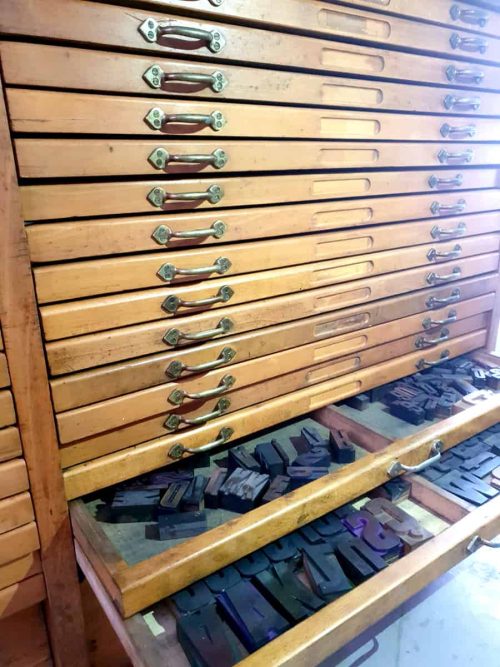 vintage Industrial chest of drawers antique counter toonbank