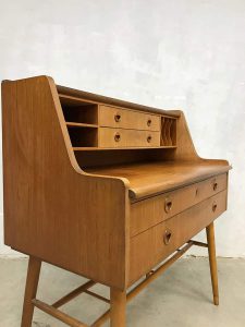 vintage midcentury modern desk sideboard bureau secretaire Danish design 4