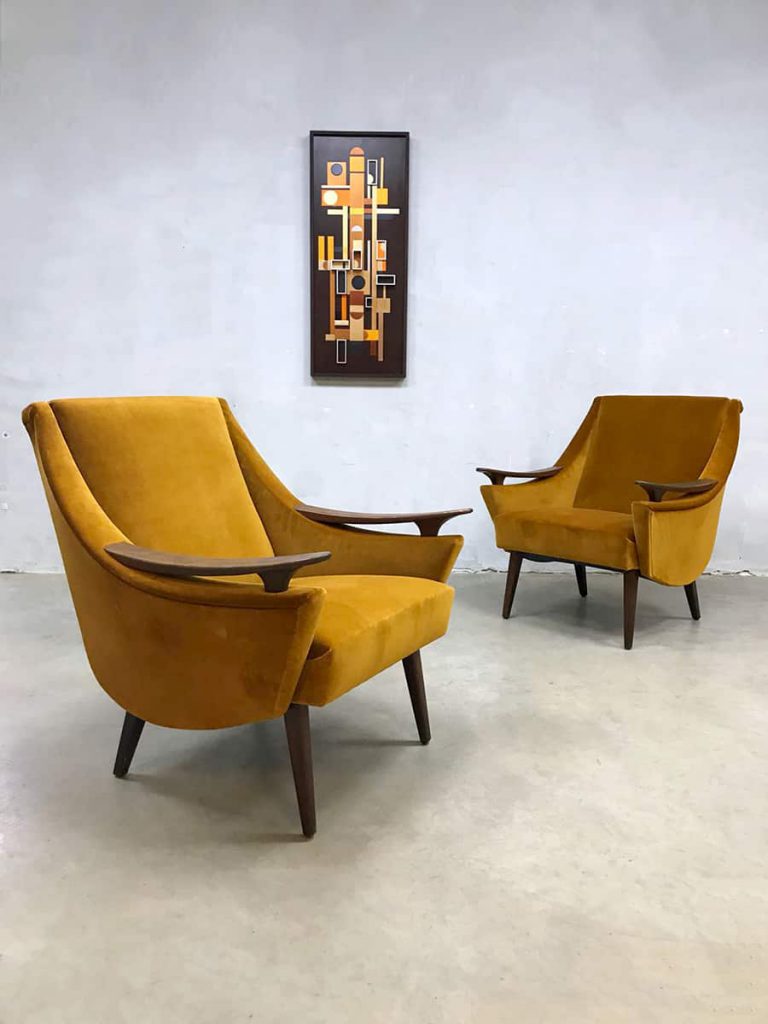 Midcentury modern velvet armchairs lounge fauteuils 'pure luxury'