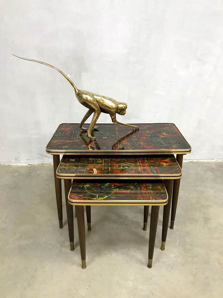 Vintage design mimiset nesting tables bijzettafeltjes 'Pop-Art'