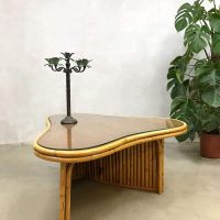 Tropical vintage bamboe salontafel boomerang bamboo coffee table