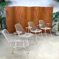 vintage tuinstoelen draadstoelen wire chairs armchairs outdoor garden chairs Erlau