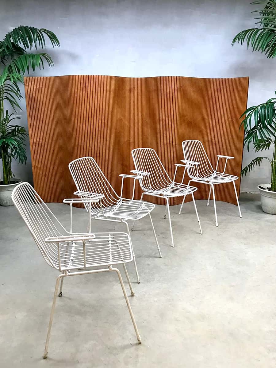 Rand lied Ru vintage tuinstoelen draadstoel wire chairs armchairs outdoor garden chairs  Erlau | Bestwelhip