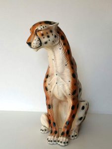 Italiaanse vintage keramische tijger Italian ceramic tiger cheetah