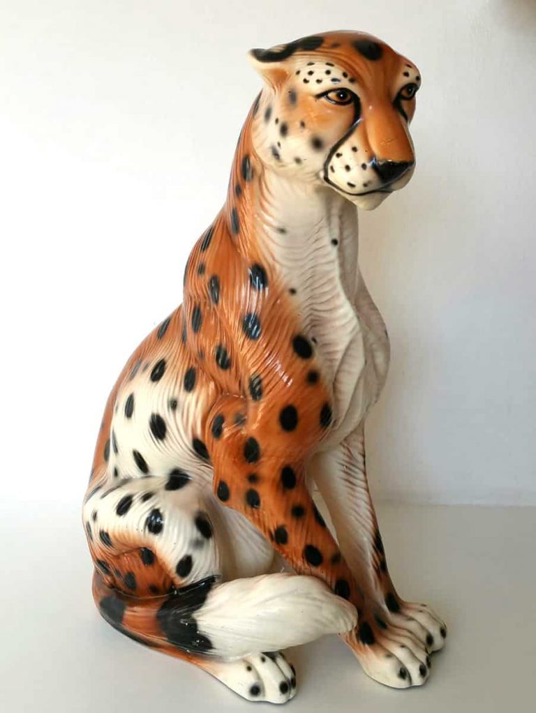 Italiaanse vintage keramische tijger Italian ceramic tiger cheetah