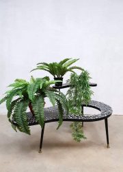 Vintage midcentury design plant stand Italy plantentafel fifties mozaic