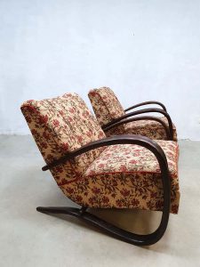 vintage lounge chairs Jindrich Halabala Thonet fauteuils art deco