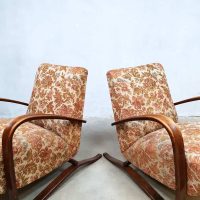 vintage Jindrich Halabala fauteuils art deco floral