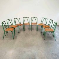 Vintage Industrial Tubax chairs stoelen industrieel 'tropical green'