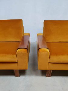 midcentury modern luxury chairs gold yellow velvet