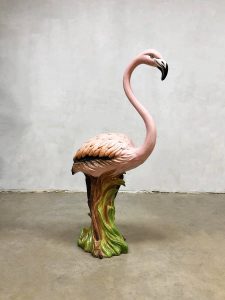 vintage design flamingo deco keramiek ceramic flamingo