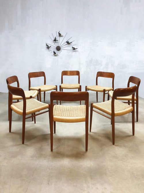 Vintage Danish dining chairs Niels O. Møller eetkamerstoelen No.71