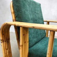 vintage rotan lounge chair bamboo rattan Paul Frankl lounge fauteuil rotan bohemian style