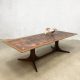 Midcentury copper coffee table vintage design salontafel Brutalist