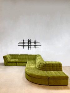 Vintage modular sofa seating elements bank modulair Laauser XXL Botanic green