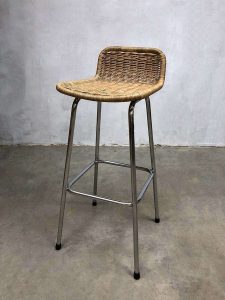 vintage design rotan kruk barkruk Dirk van Sliedregt stool barstool