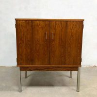 vintage tv kast chrome poten minimalistisch design rosewood cabinet