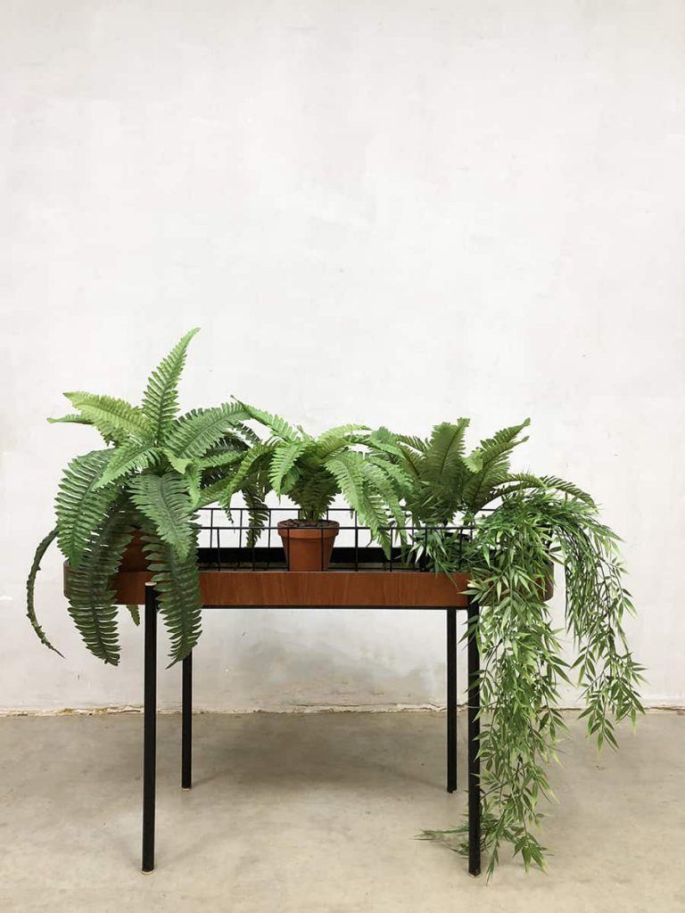 Vintage draad plantenbak planten tafel wire plant stand 'minimalism'