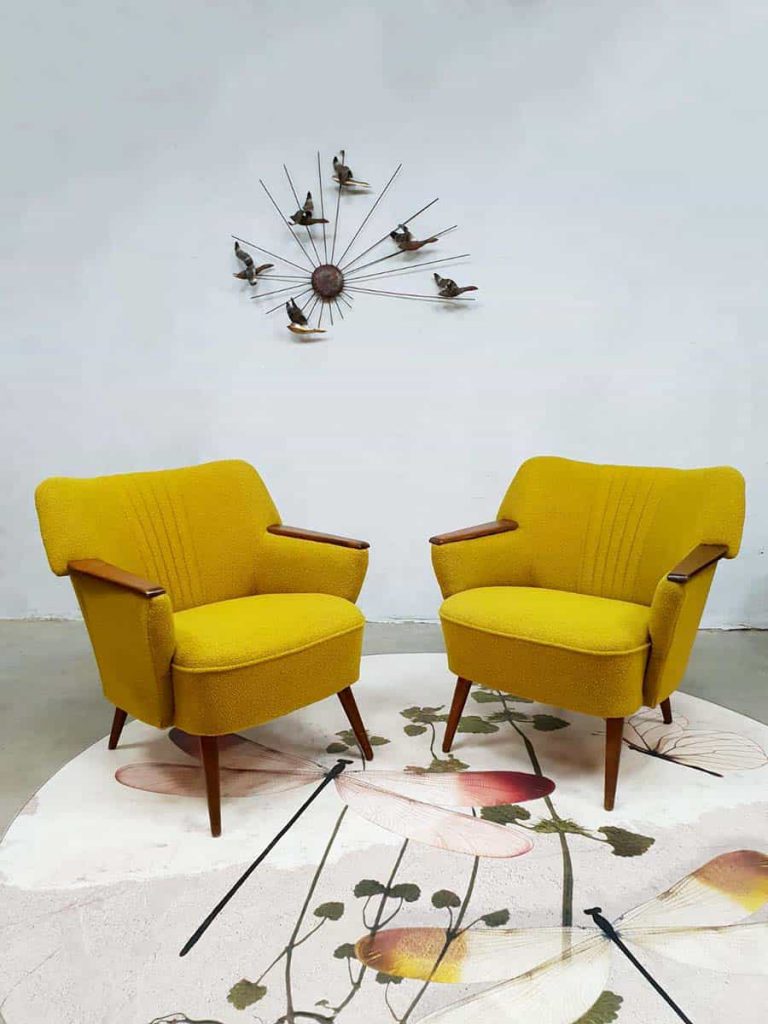Midcentury modern armchairs clubfauteuil cocktailstoel