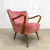 jaren 50 60 cocktail stoel retro design cocktail chair pink velvet armchair
