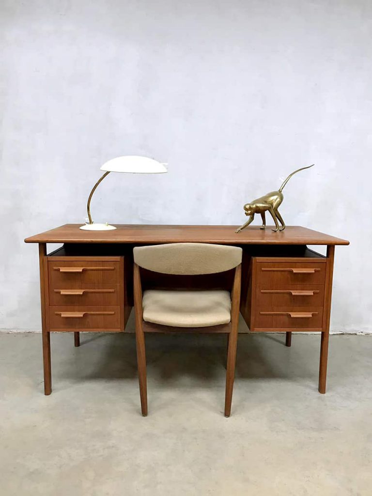 Danish vintage design desk teak bureau Scandinavian modern midcentury