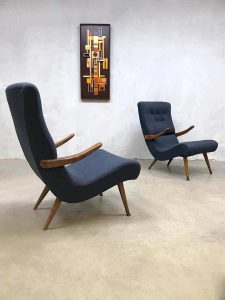 Scandinavian modern vintage design arm chairs lounge fauteuils