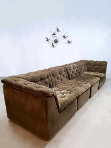 Vintage design velvet modular sofa seating elements elementen bank Lausser
