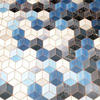 Vinyl carpet 'blue cubes marble' Tarkett