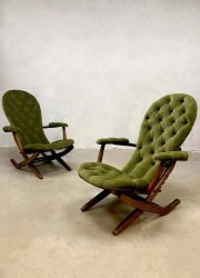 French midcentury modern folding chairs vintage safari chair