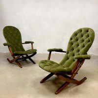 French midcentury modern folding chairs vintage safari chair