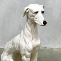vintage beeld decoratie keramiek hond, vintage ceramic dog object sixties design Italy