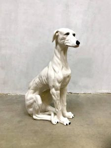 Vintage design Hunting dog statue sculpture keramiek jacht hond