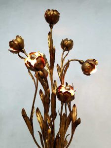 vintage design hans Kogl floor lamp flower brass gilded