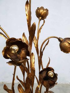 vintage design gilt brass flower lamp vloerlamp Dubai style