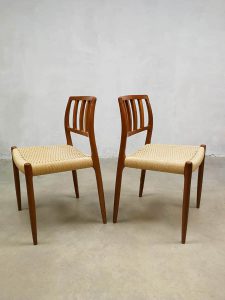 Vintage design Dining Chairs by N. O. Moller for J. L. Møllers Model 83 eetkamer stoelen 2