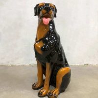 Vintage Rottweiler dog statue sculpture