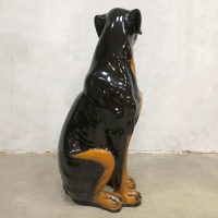 vintage hond deco beeld keramiek ceramic dog rottweiler